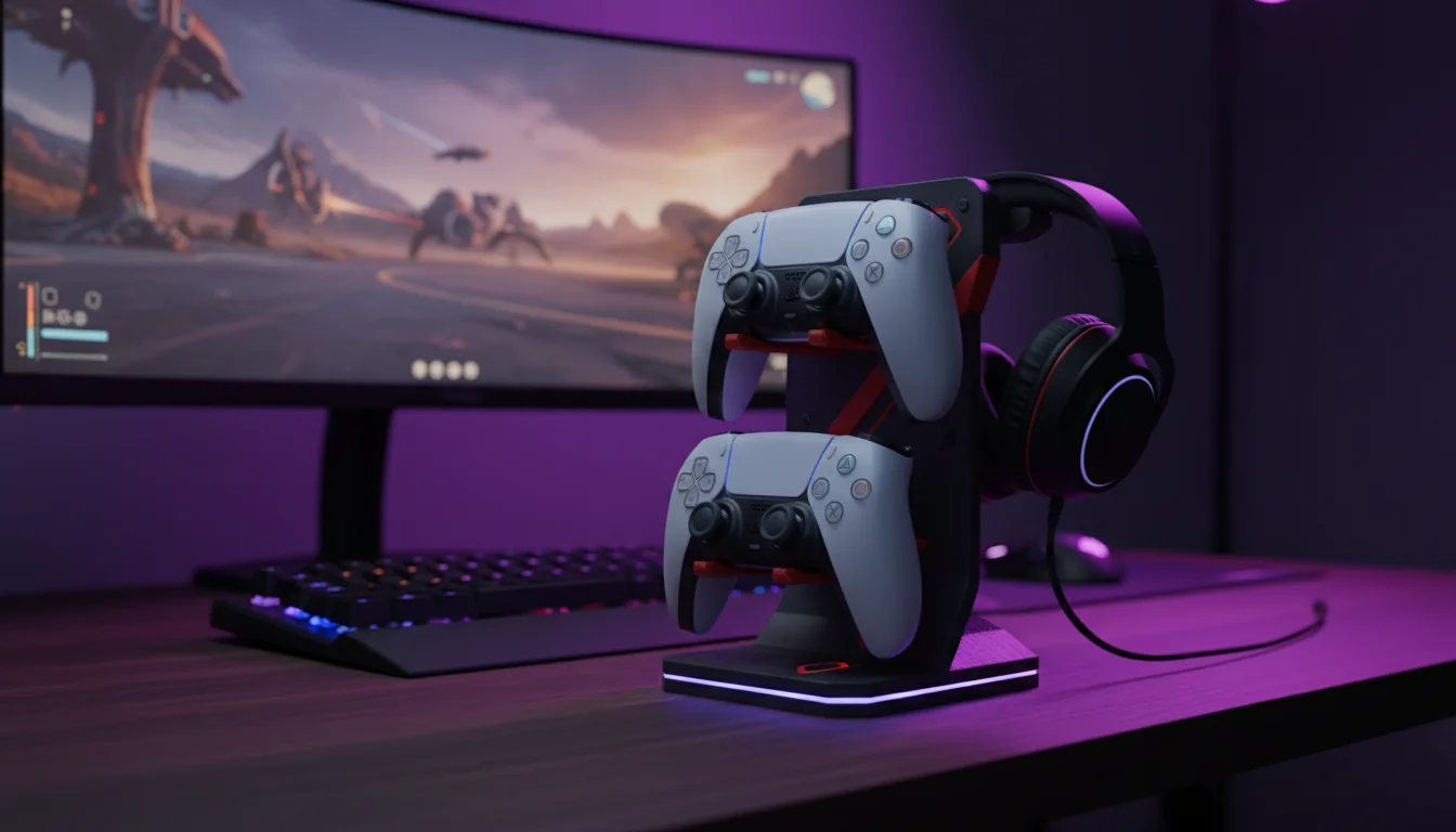 Stand controller PS5 și căști gaming printat 3D