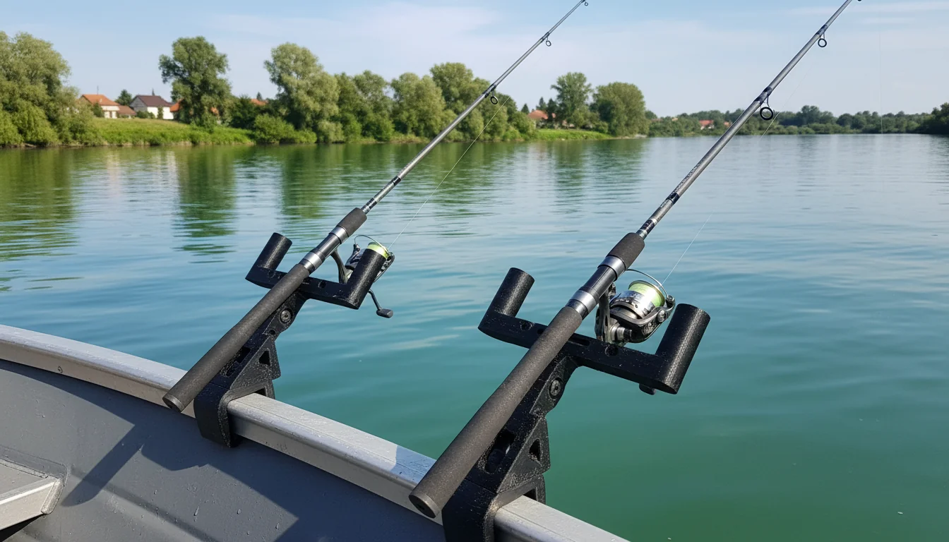 Suporturi lansete printate 3D montate pe barcă pe Dunăre